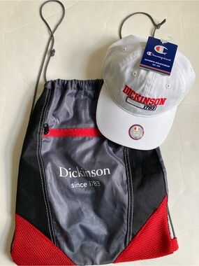 Dickinson college NWT hat and cinch bag set